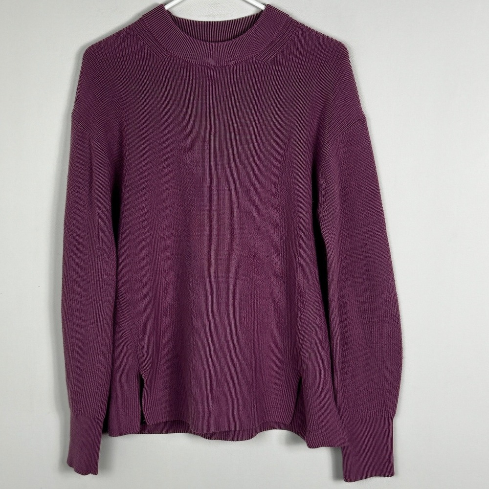 Lululemon Merino Wool Blend Ribbed Crewneck Sweater Dusty Purple Womens Medium 8 - Picture 4 of 12